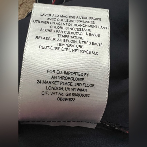 Large ett:twa Anthropologie pull on cropped pants navy white stripe red piped - Picture 13 of 17